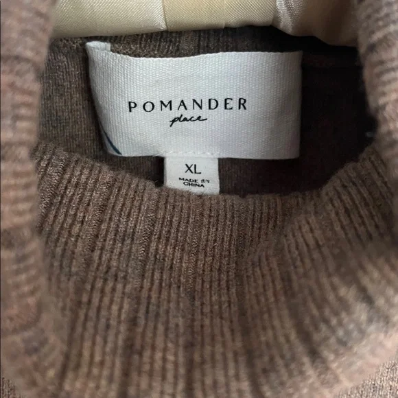 Pomander Place Taupe Turtleneck Sweater Dress